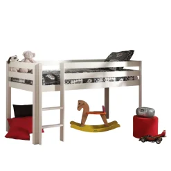 Lit mi-hauteur en pin massif WOODY, 3 finitions