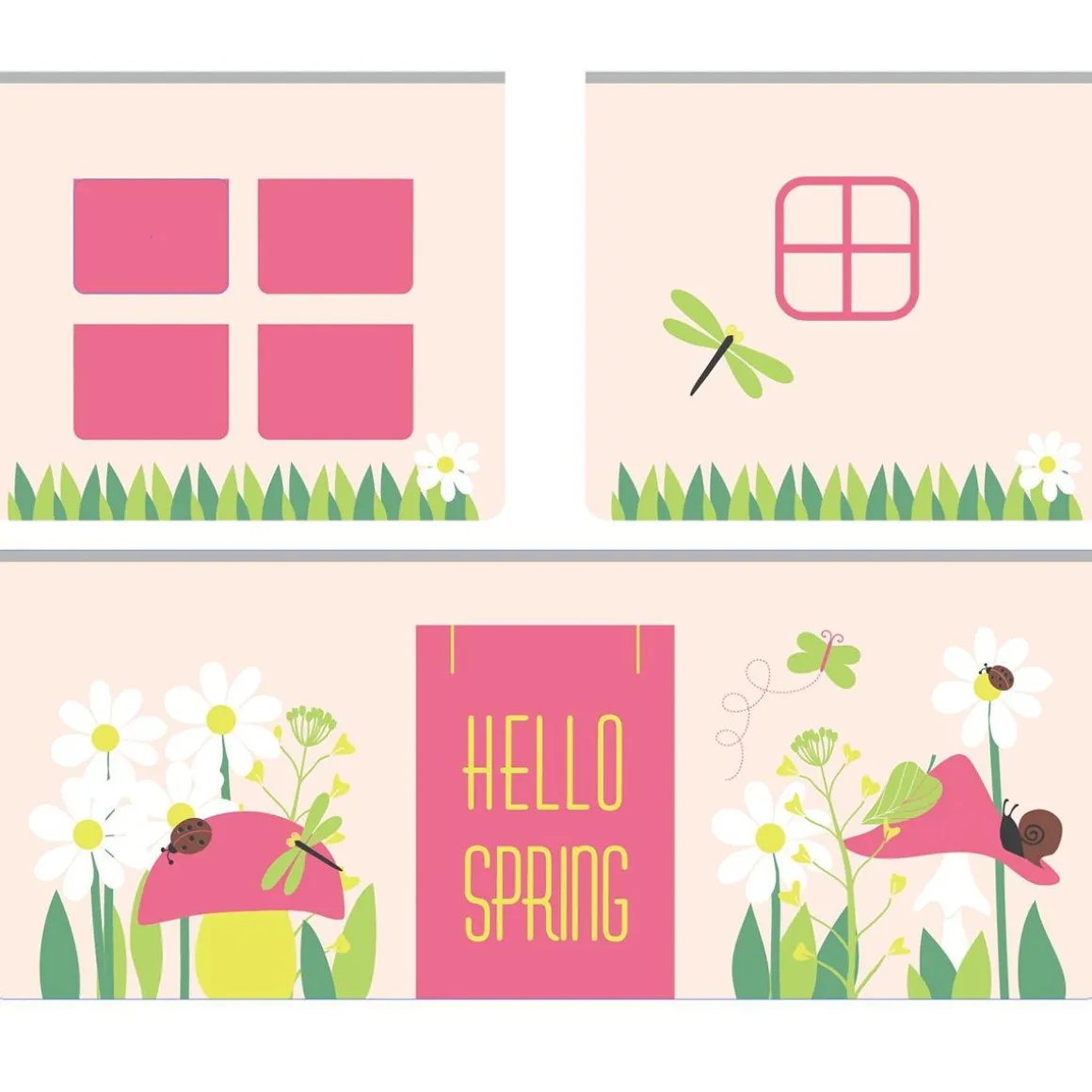 Lit Mi-Hauteur 90x200 Sommier Inclus et Housse Spring Pino - Gris