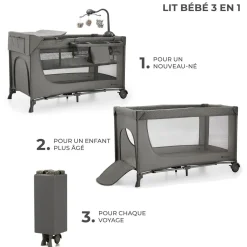 Lit parapluie 3en1 JOY 2 avec accessoires