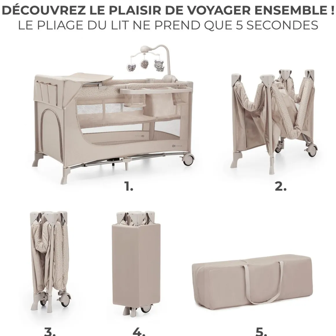 Lit parapluie 3en1 JOY 2 avec accessoires