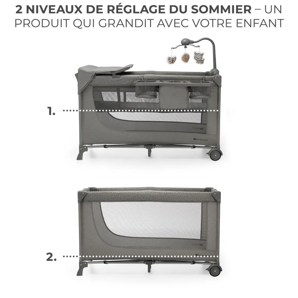 Lit parapluie 3en1 JOY 2 avec accessoires