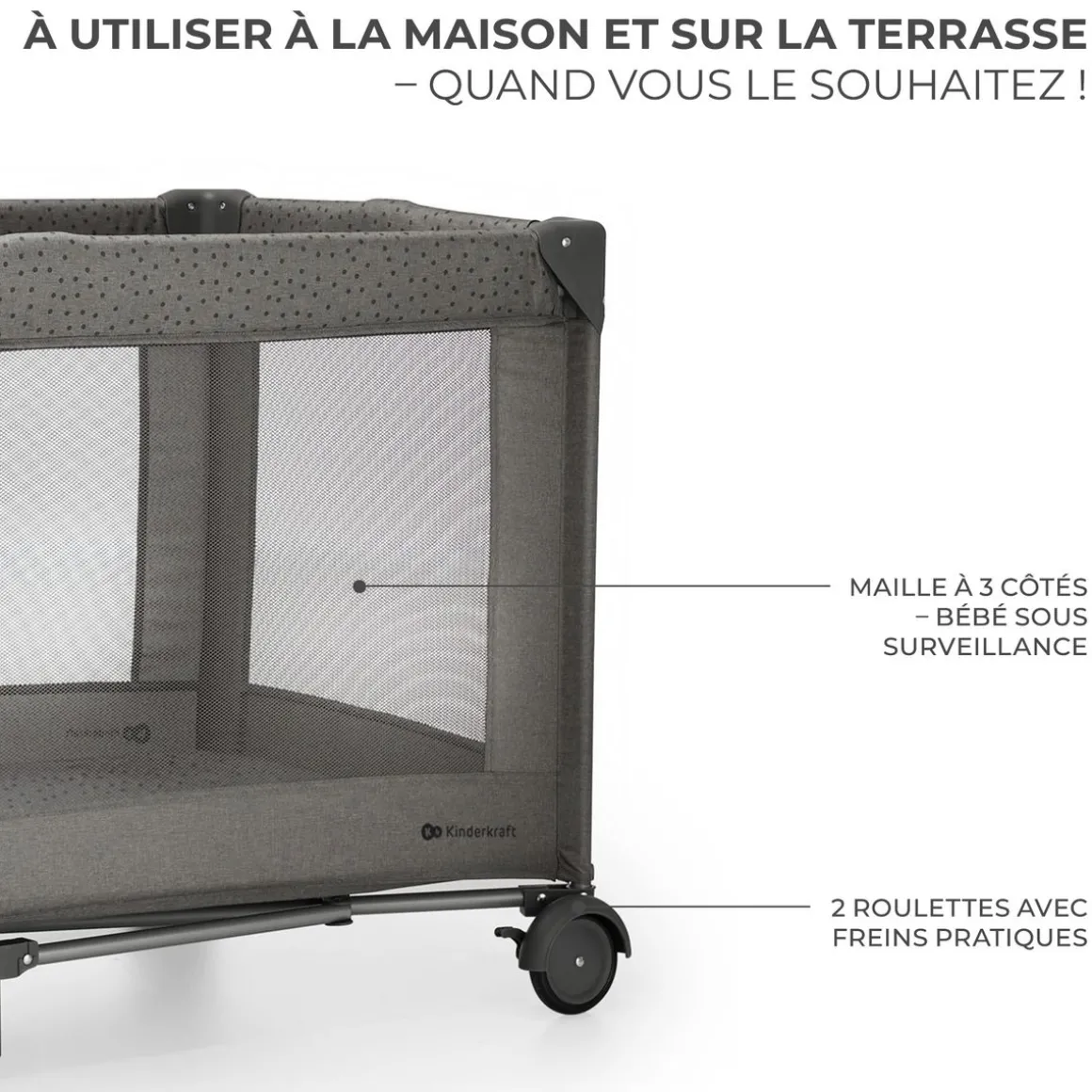 Lit parapluie 3en1 JOY 2 avec accessoires