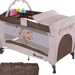 Lit parapluie, Lit bébé pliant, Lit de voyage réglable 132x75x104cm + 1 Sac de Rangement