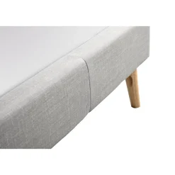 Lit scandinave tissu avec tête de lit et sommier 160x200 cm PORTIMAO