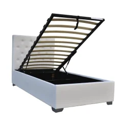 Lit simple avec coffre Tino - 90 × 190 cm - Blanc