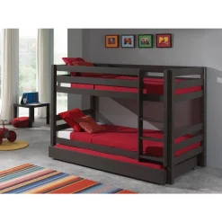 Lit superposé en pin massif + tiroir lit WOODY