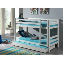 Lit superposé en pin massif + tiroir lit WOODY