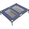 Lit sur pieds XXL pour chien chat lit de camp animal lit surélevé tissu oxford textilène micro-perforé 92L x 76l x 18H cm bleu marine