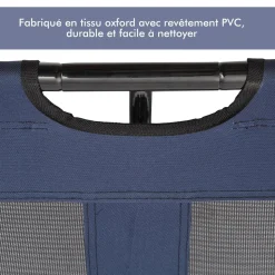 Lit sur pieds XXL pour chien chat lit de camp animal lit surélevé tissu oxford textilène micro-perforé 92L x 76l x 18H cm bleu marine