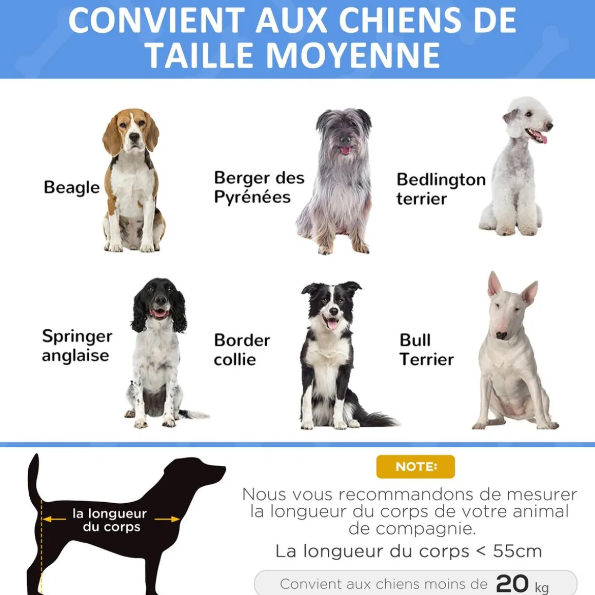 Lit surélevé pour chien appui-tête textilène micro-perforé noir