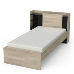 Lit 90x190/200 cm avec rangements 1 tiroir 1 niche LOREDANA