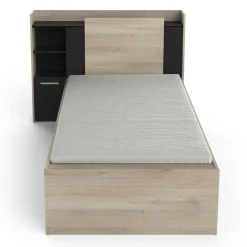 Lit 90x190/200 cm avec rangements 1 tiroir 1 niche LOREDANA