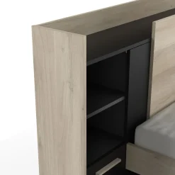 Lit 90x190/200 cm avec rangements 1 tiroir 1 niche LOREDANA