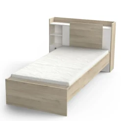Lit 90x190/200 cm avec rangements 1 tiroir 1 niche LOREDANA