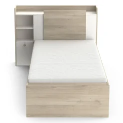 Lit 90x190/200 cm avec rangements 1 tiroir 1 niche LOREDANA