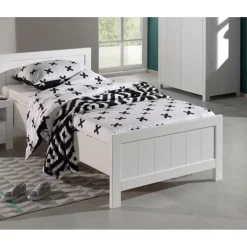 Lit 90x200 Sommier inclus Erik - Blanc