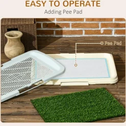 Litière gazon synthétique chien toilette portable à pelouse tiroir à déjection dim. 63L x 48l x 6H cm