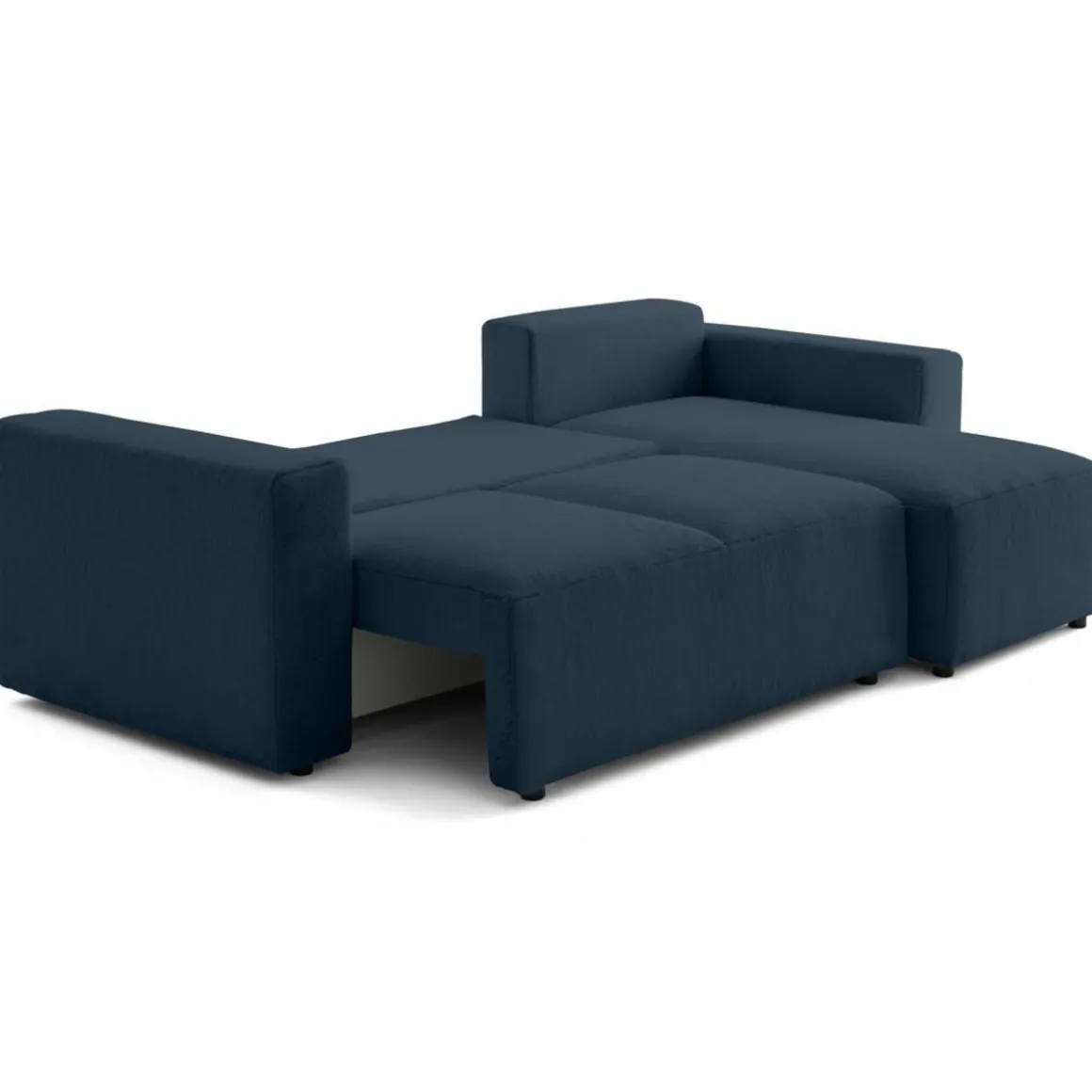 Livy - canapé d'angle réversible 4 places convertible avec coffre en fausse fourrure