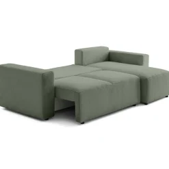 Livy - canapé d'angle réversible 4 places convertible avec coffre en fausse fourrure