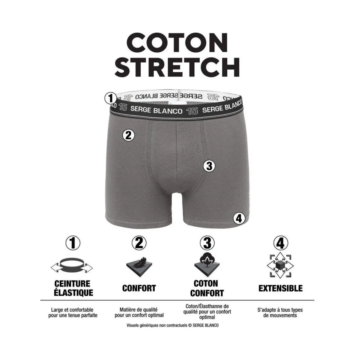 Lot 2 boxers coton homme French