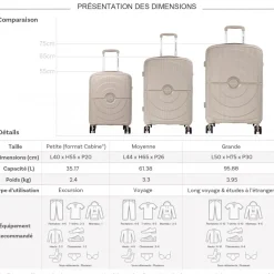 Lot 3 valises rigides dont 1 valise cabine TSA