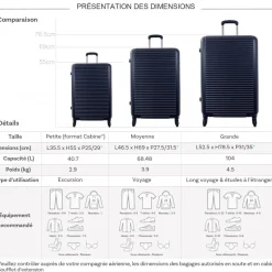Lot 3 valises rigides dont une cabine