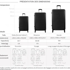 Lot 3 valises rigides dont une cabine