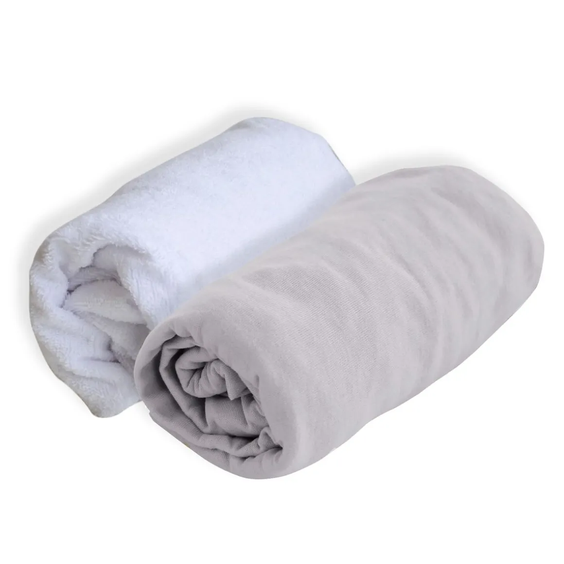 Lot de 1 alèse polyuréthane + 1 drap housse 60 x 120 cm perle