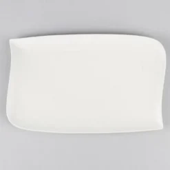 Lot de 6 Assiettes Plates Rectangulaire Vague 33cm Blanc