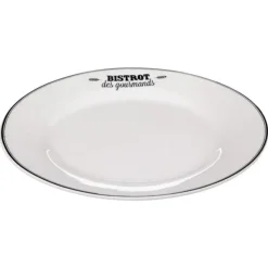 Lot de 6 Assiettes Plates Bistrot 26cm Blanc