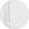 Lot de 6 Assiettes Plates Lignes 27cm Blanc