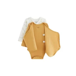 Lot de 2 bodies bébé manches longues ouverture croisée Emilie