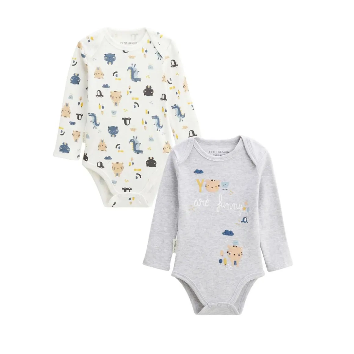 Lot de 2 bodies bébé manches longues Little Funny