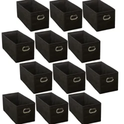 Lot de 12 Boites de rangement en tissu avec poignée