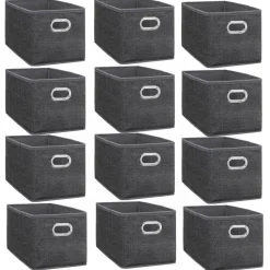 Lot de 12 Boites de rangement en tissu avec poignée
