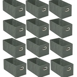 Lot de 12 Boites de rangement en tissu avec poignée