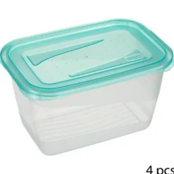 Lot de 4 Boîtes de Conservation Fresh & Freeze 0,75L Bleu