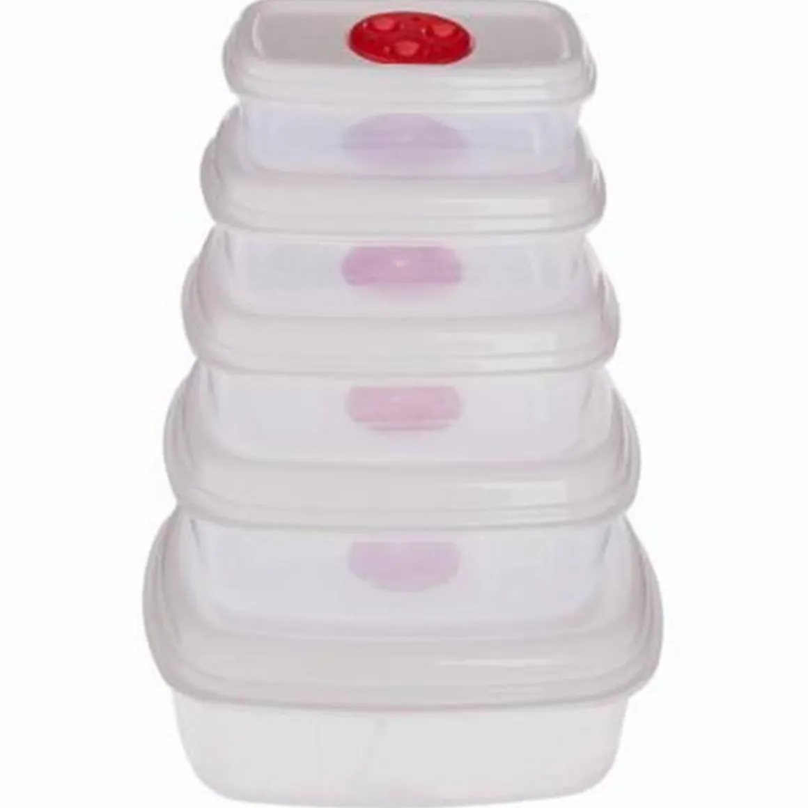 Lot de 5 Boîtes de Conservation Micro-Ondes 25cm Blanc