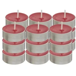 Lot de 18 Bougies Chauffe-Plat Hugo 3,7cm Rouge