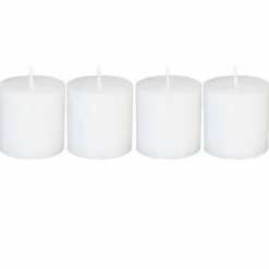 Lot de 4 Bougies Votives Rustic 4,5cm Blanc