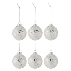Lot de 6 Boules de Noël Étoiles 8cm Argent