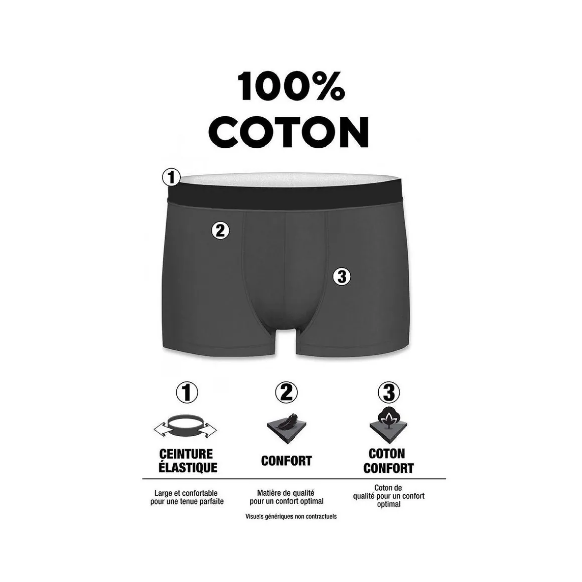 Lot de 4 boxers homme en coton Classic