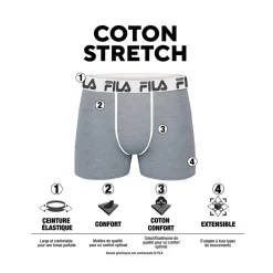 Lot de 4 Boxers Homme FILA 5040 coton couleur assorties