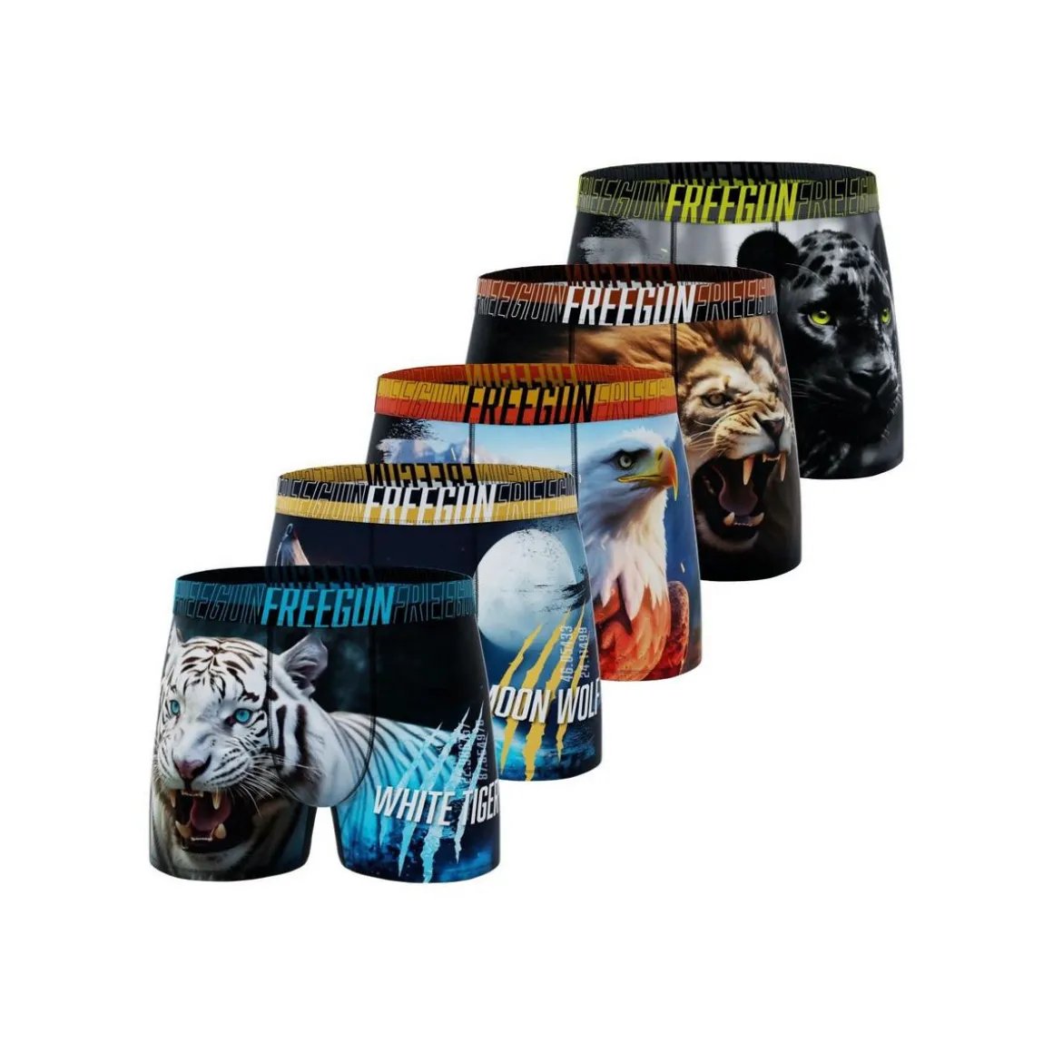 Lot de 5 boxers homme Wild Animals