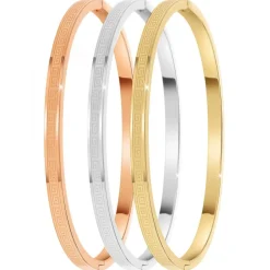Lot de 3 bracelets en acier inoxydable par SC Crystal