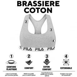 Lot de 3 Brassières coton femme FU6042C Uni