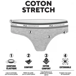 Lot de 3 Brésiliens coton femme Uni