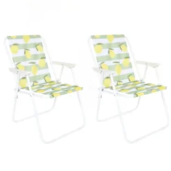 Lot de 2 chaises de camping pliante Citrons - Multicolore