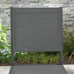 Lot de 4 chaises de jardin alu textilène gris
