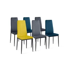Lot de 6 chaises en velours JUNE